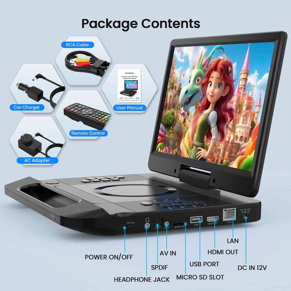 13.3” Portable Blu-ray Player O101