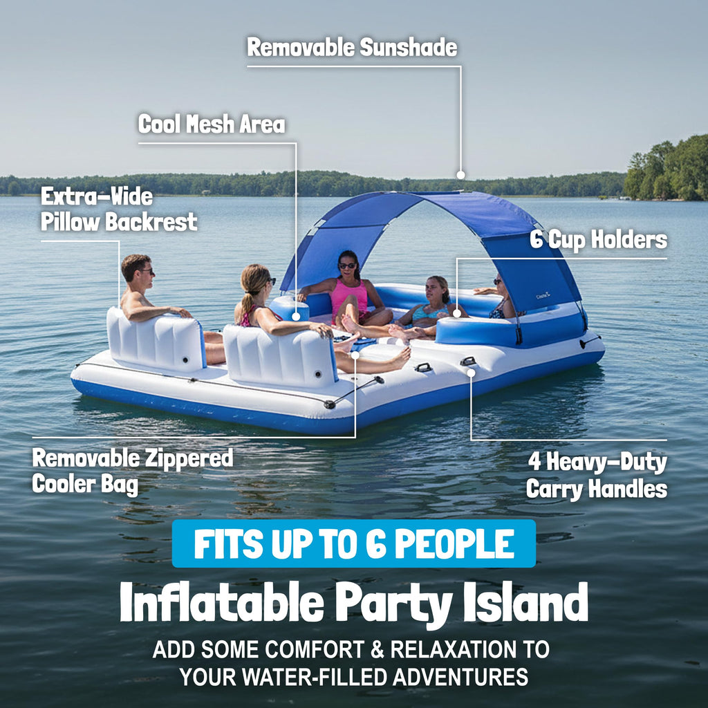 6 Person Inflatable Lake Float H8540