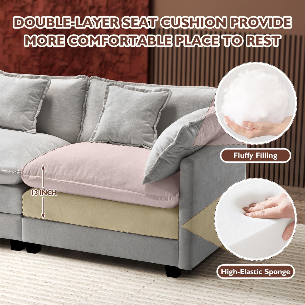 77 Inch Grey Chenille Loveseat B8679