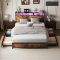 Queen Bed Frame with 4 Storage Drawers and Headboard S379372