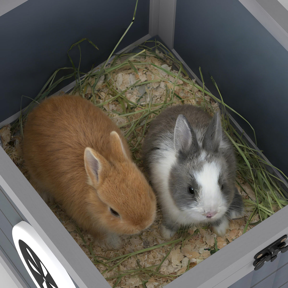 Gray Rabbit Hutch Small Animal Cage M8181