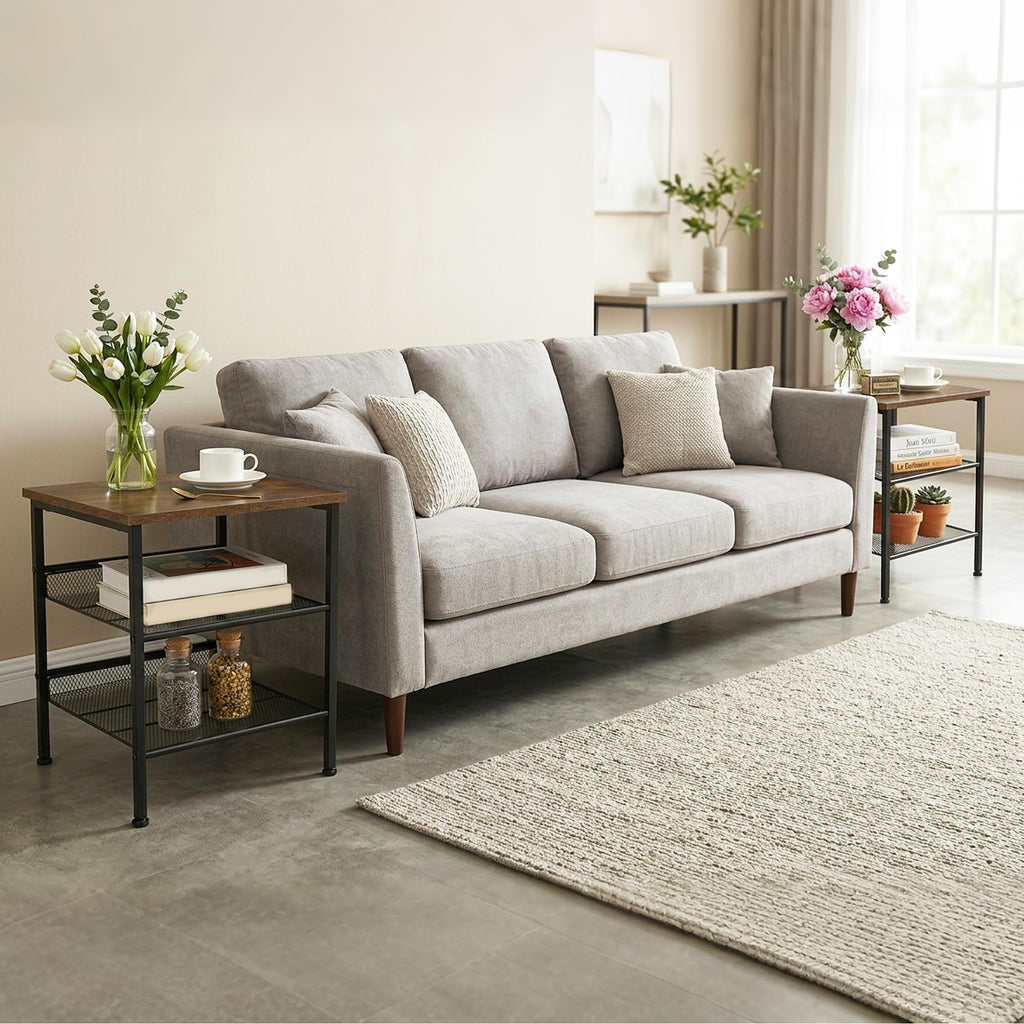 3-Tier End Tables Set of 2 Metal Mesh Square J40363