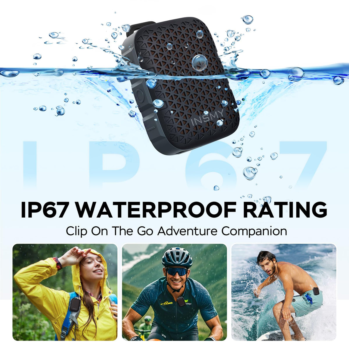 Wearable Bluetooth Speakers IP67 Waterproof Clip On Small Speaker M82388
