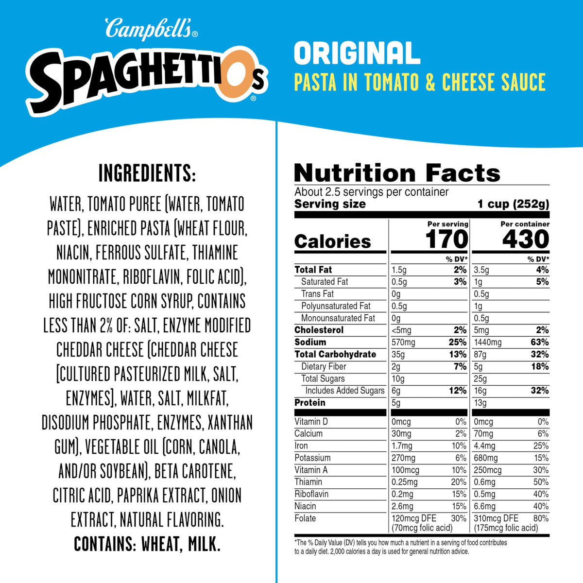 Canned Pasta 22.4 OZ Pack of 12 N673295