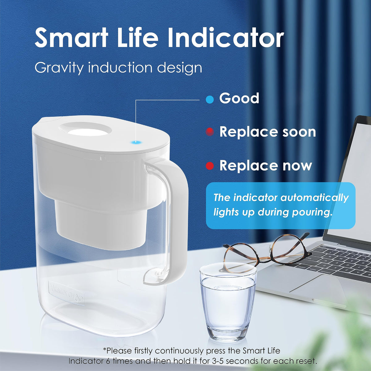 White 10-Cup Water Filter Pitcher H198407