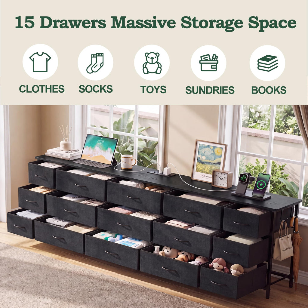80.7" 15 Drawer Long Dresser J222270