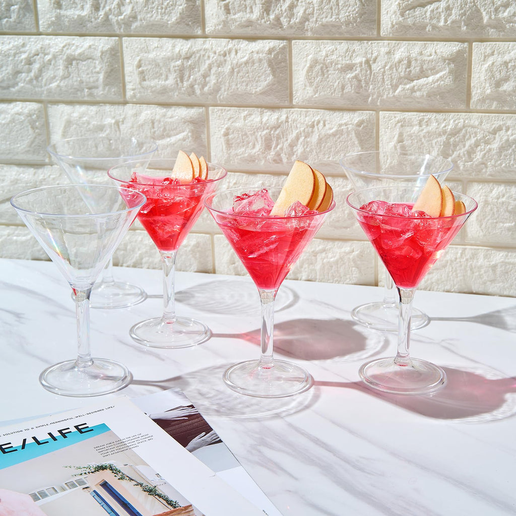 Clear Shatterproof 10oz Martini Glasses Set of 6 Q871