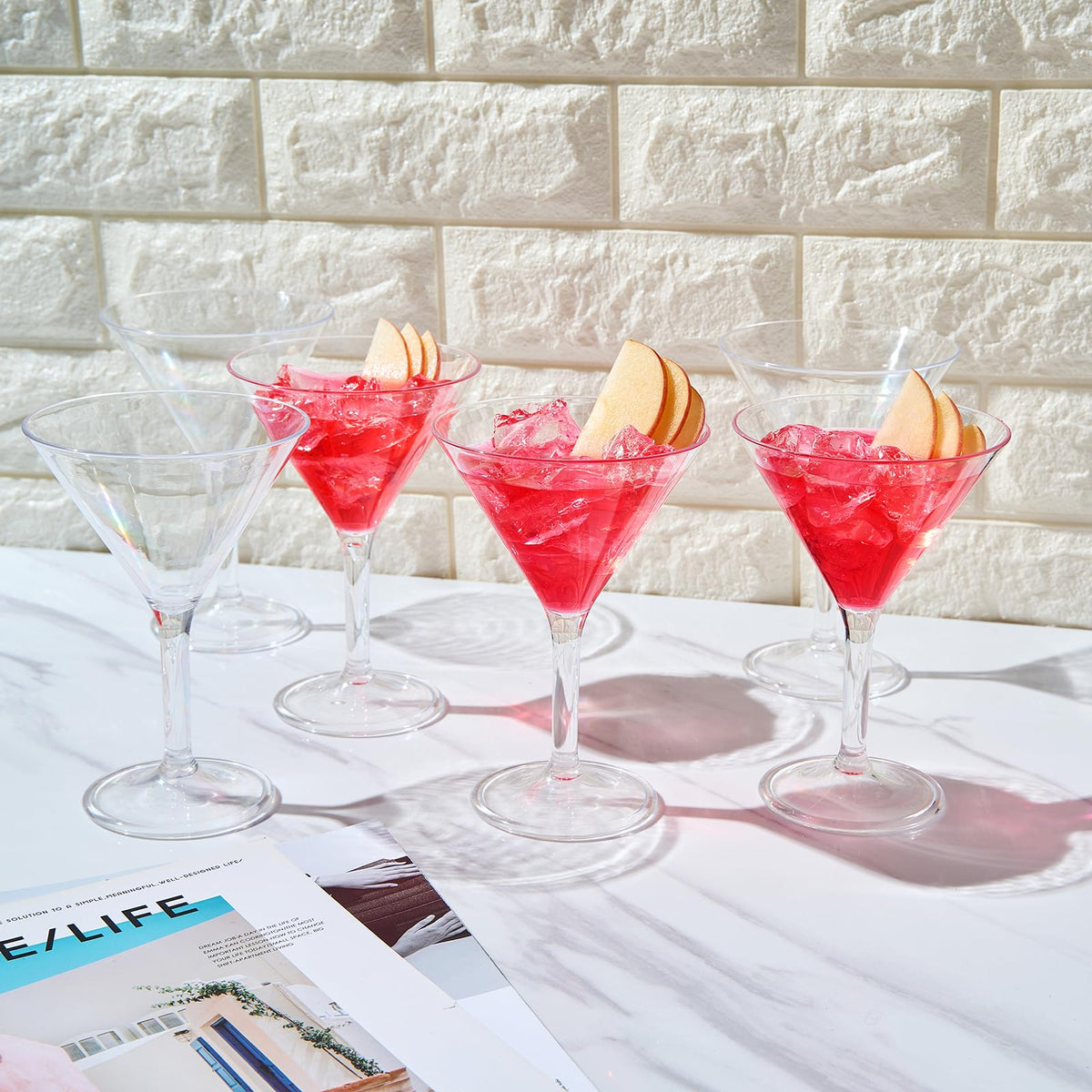 Clear Shatterproof 10oz Martini Glasses Set of 6 Q871
