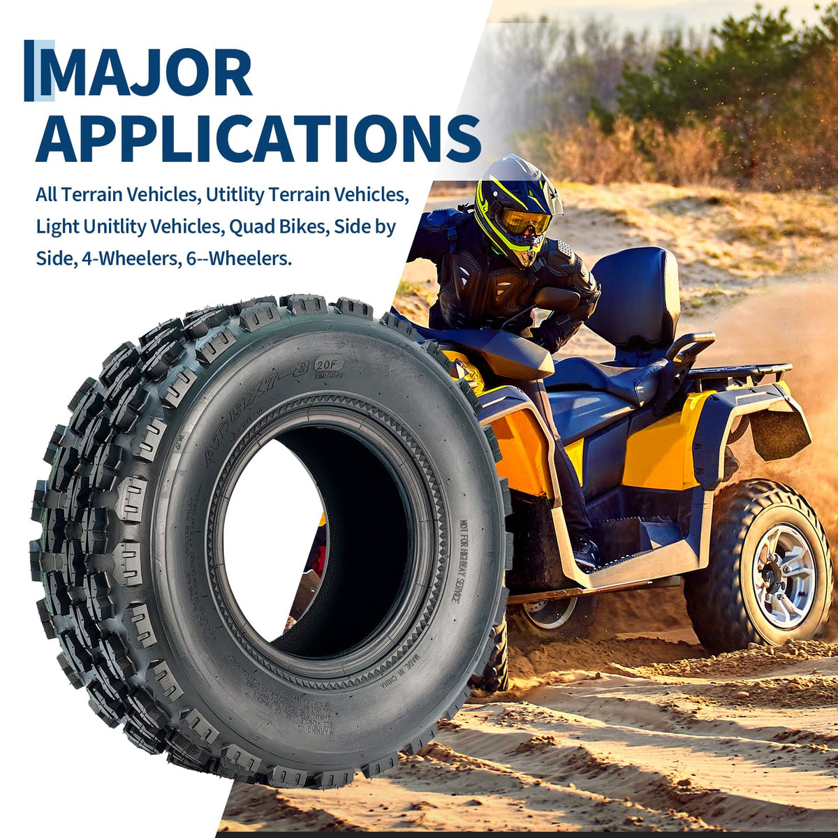 19x7-8 4-Ply Tubeless ATV/UTV Front Tires Set O7433