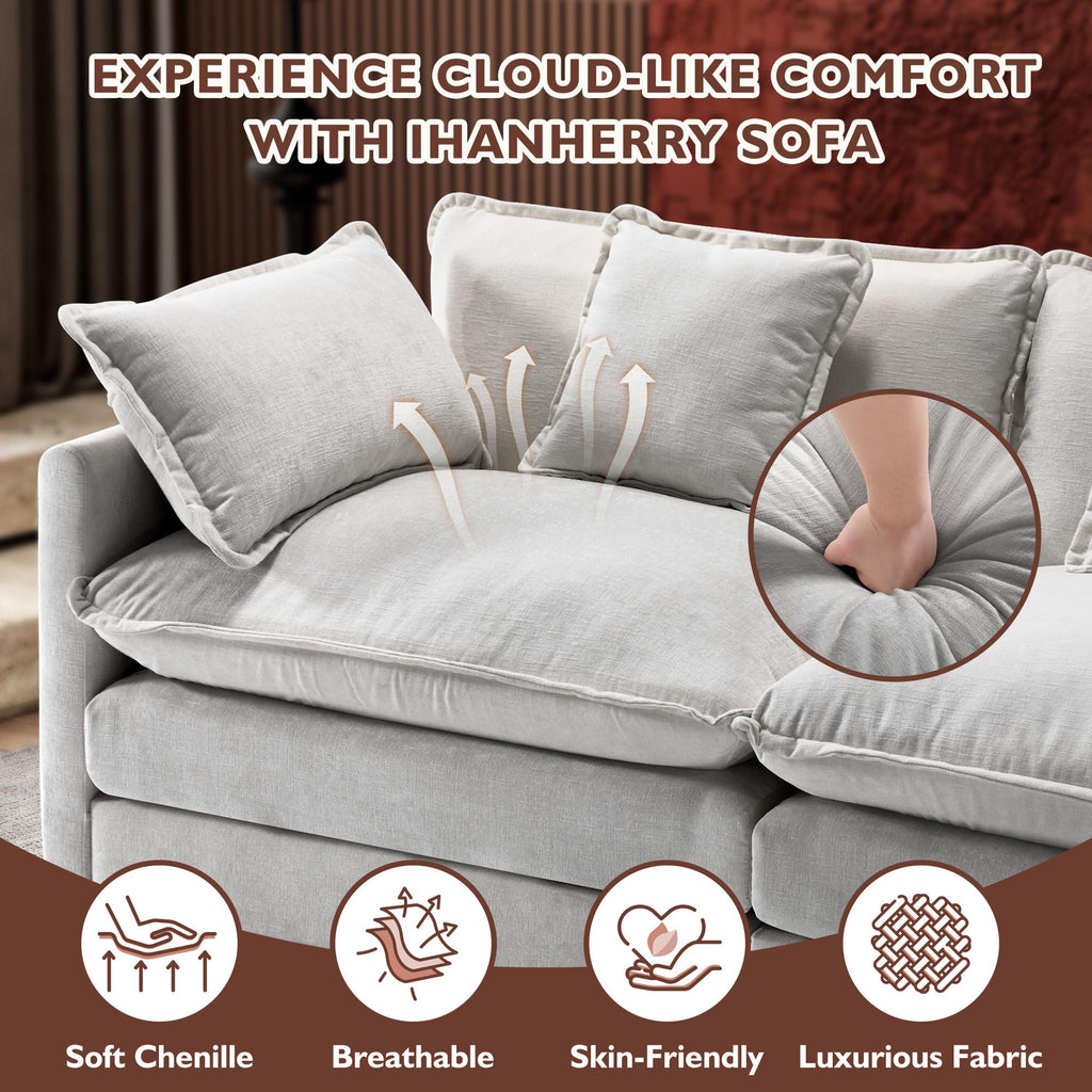 77 Inch Grey Chenille Loveseat B8679