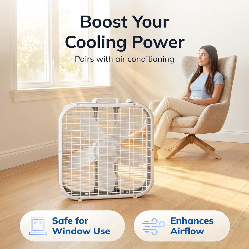 20 Inch White Box Fan P763