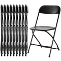Black 10-Pack Folding Plastic Chair with Metal Frame K595193