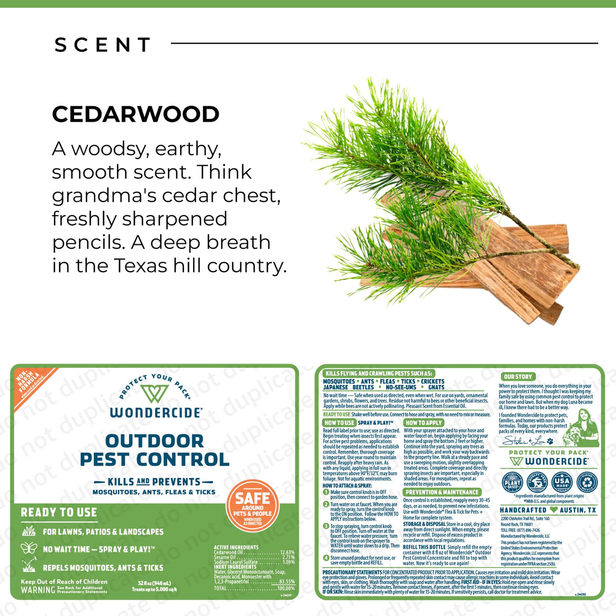 Outdoor Pest Control Spray with Essential Oils 32 oz F18083