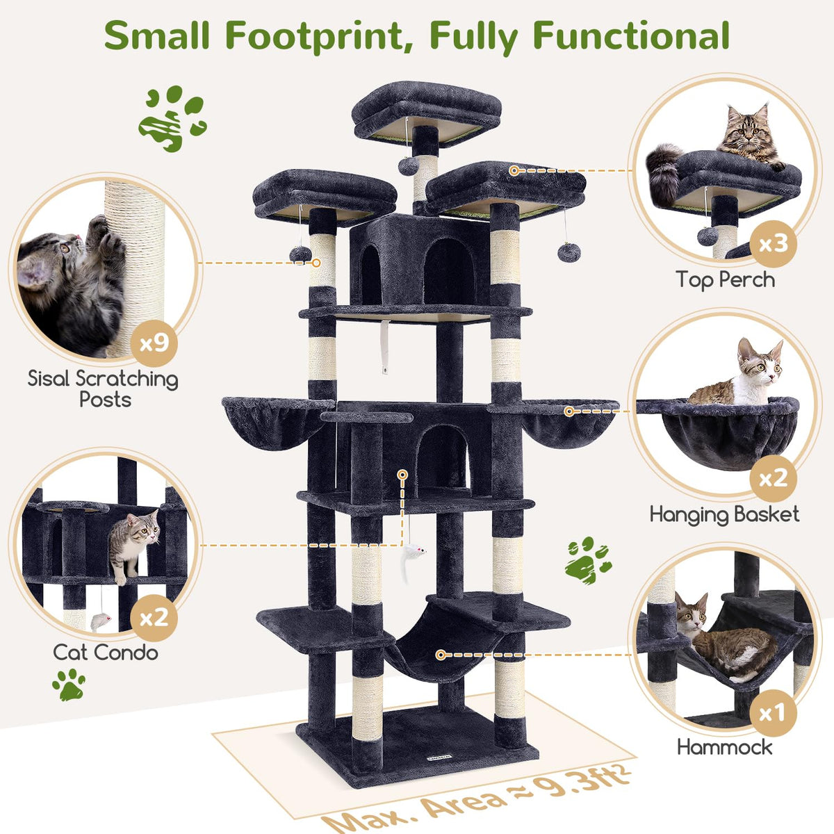 Dark Grey XXL Cat Tower E405