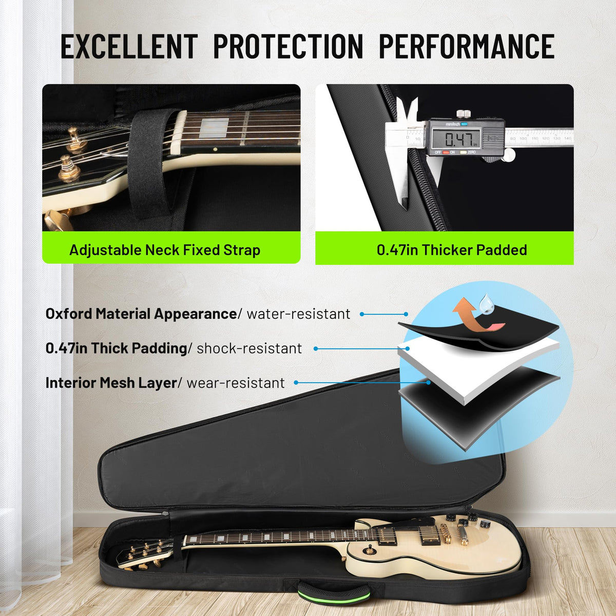 0.47in Thick Padding Electric Guitar Bag S287