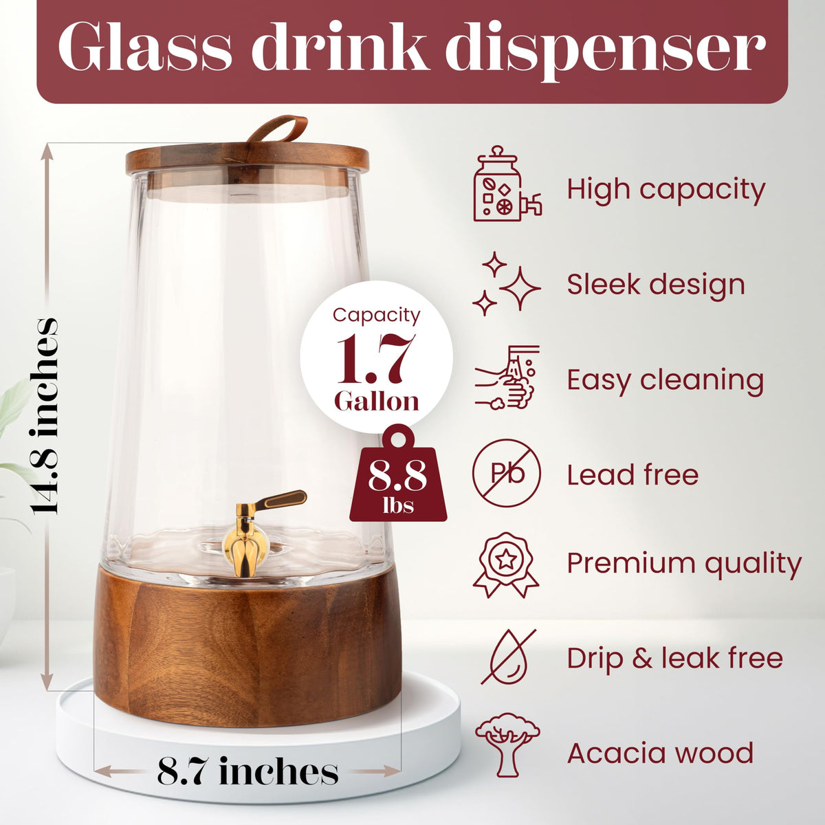 Glass Drink Dispenser with Spigot O221