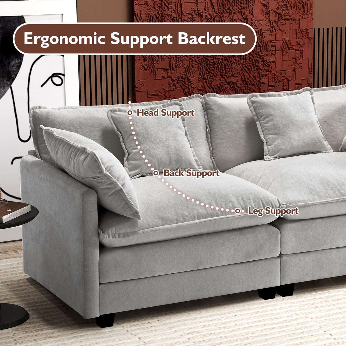 77 Inch Grey Chenille Loveseat B8679
