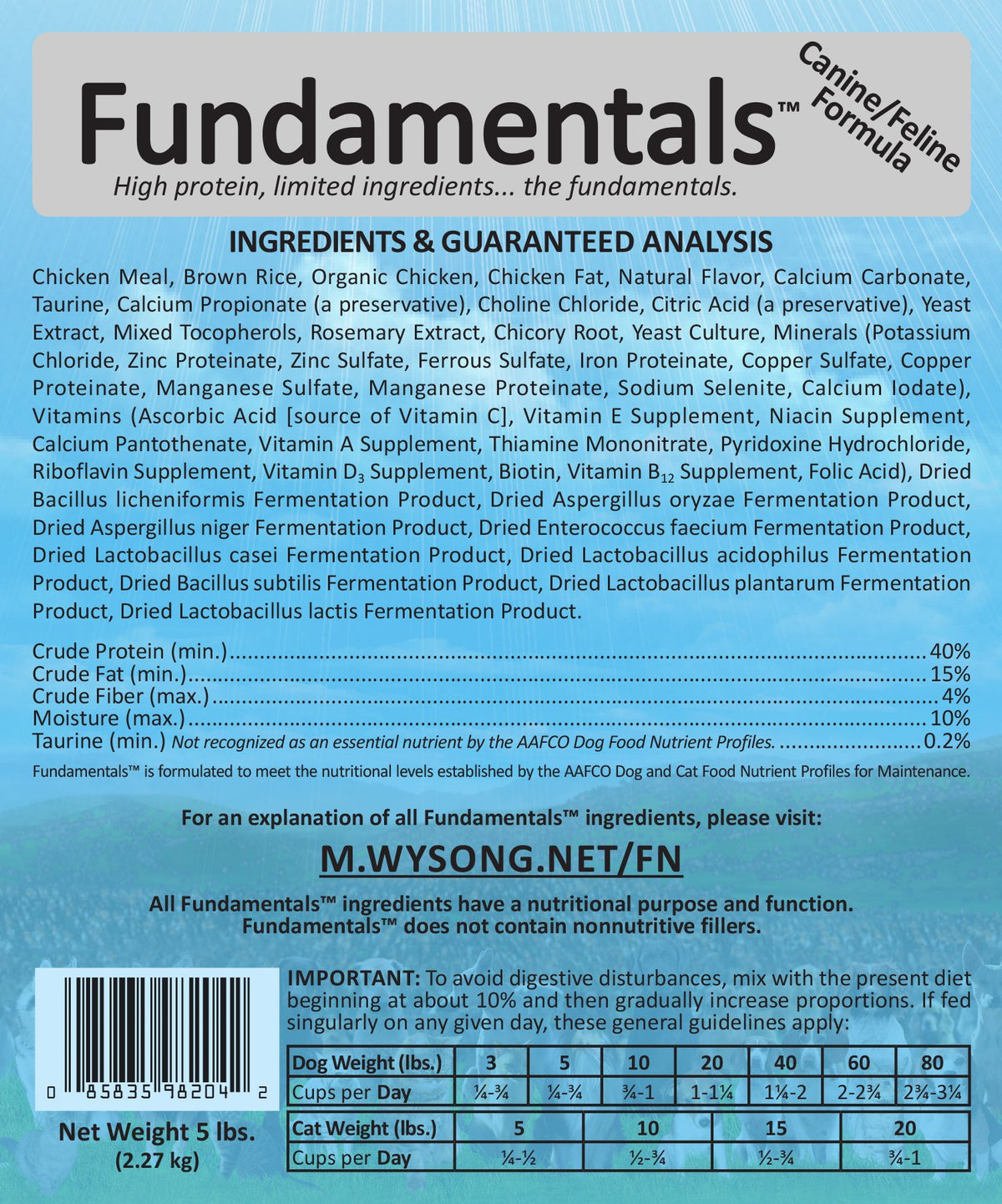 Dry Dog/Cat Food, 5 lb F4679