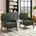 Green Accent Chairs Set of 2 Upholstered Fabric Y45246