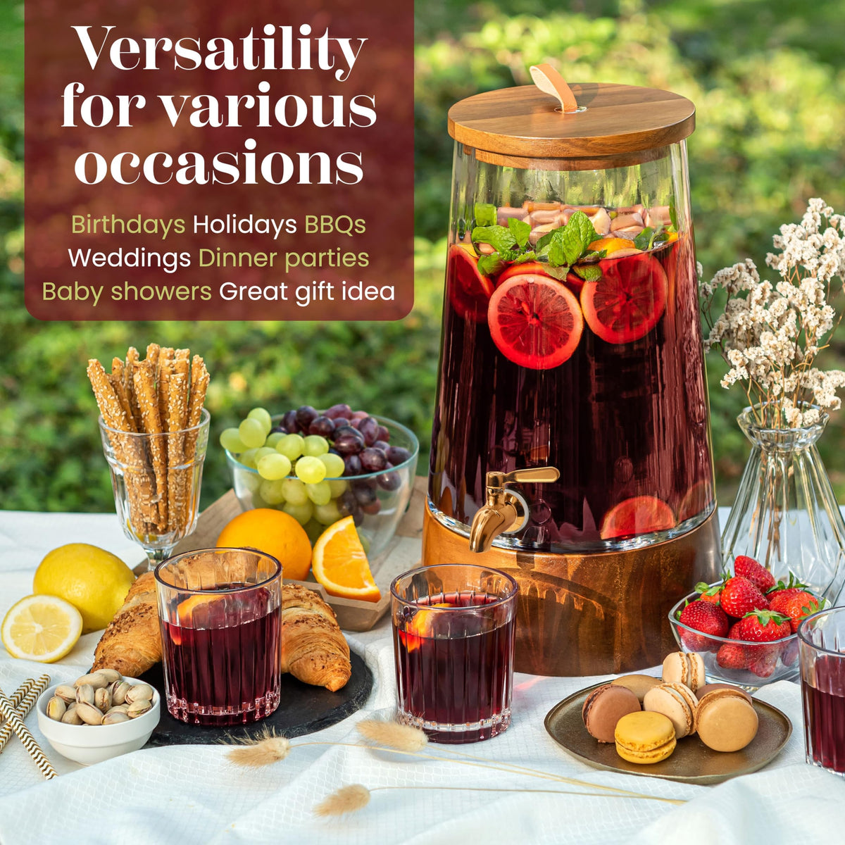 Glass Drink Dispenser with Spigot O221