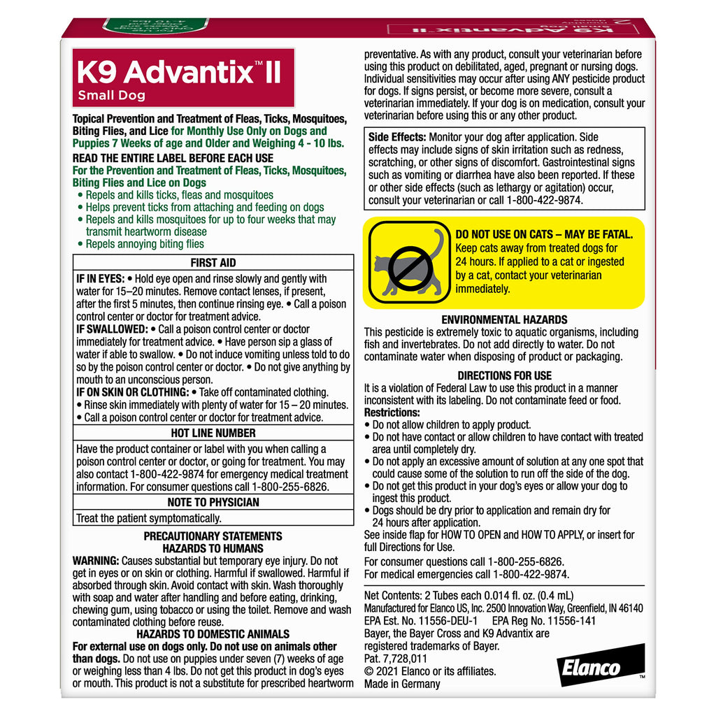 K9 Advantix II Small Dog 2-Mo Supply 60 Count P4790