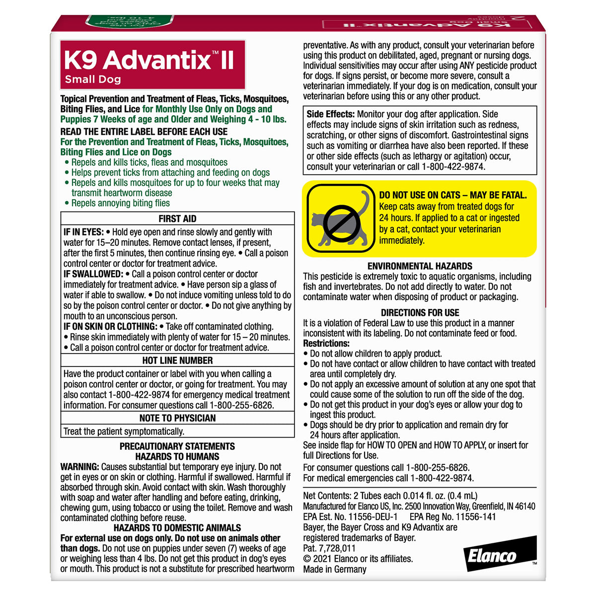 K9 Advantix II Small Dog 2-Mo Supply 60 Count P4790