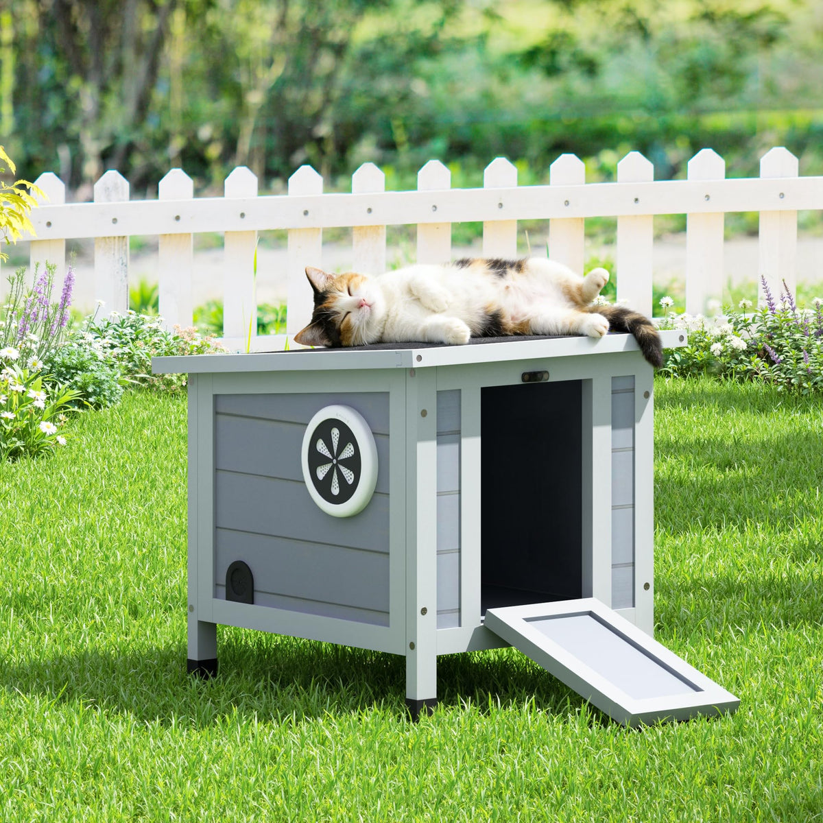 Gray Rabbit Hutch Small Animal Cage M8181