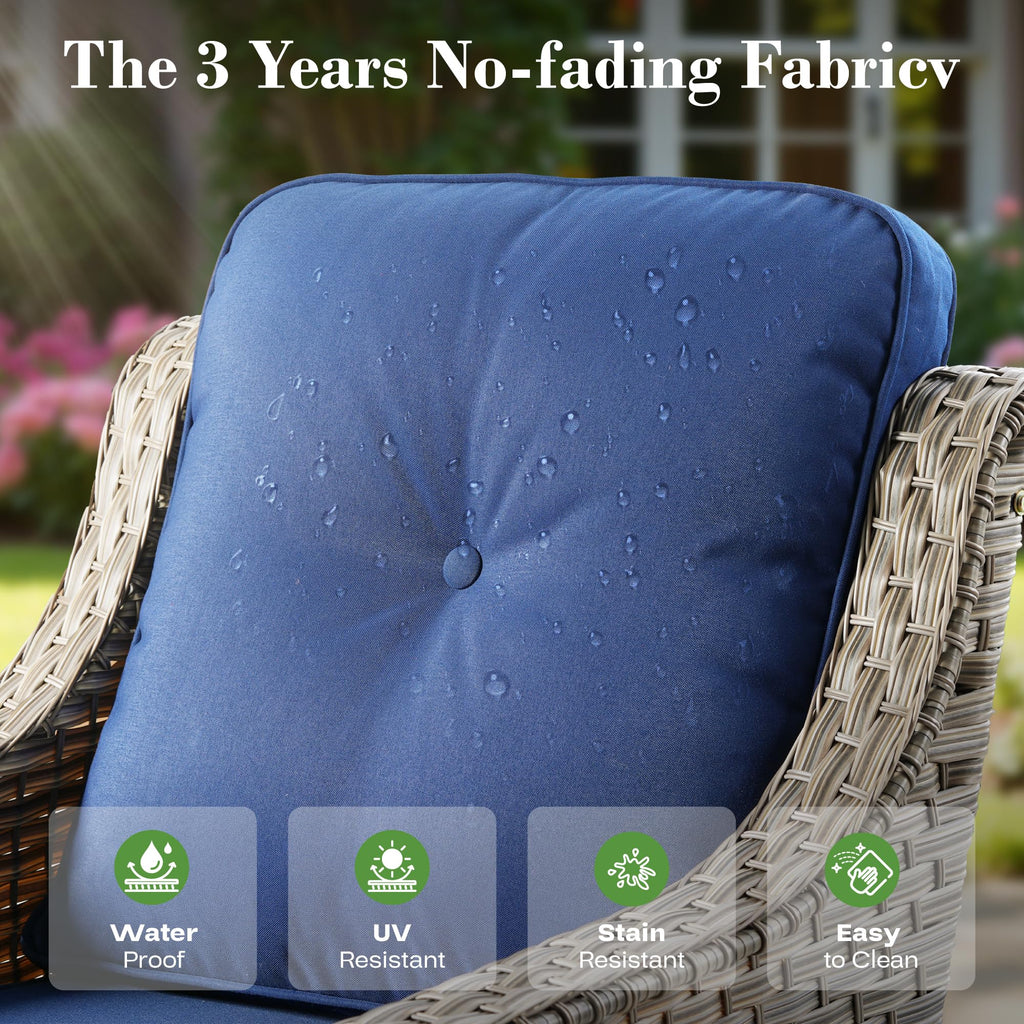 6 Piece Outdoor Patio Furniture with 3 Seat Sofa and Ottoman Z17026