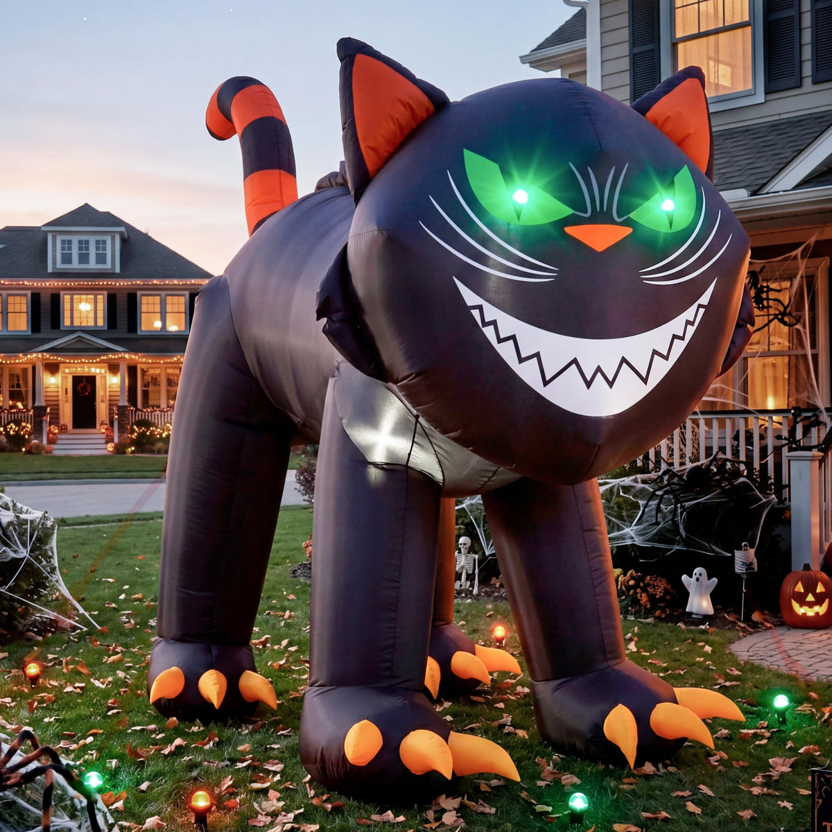 7 ft Black Cat Inflatable with LED Lights Z4926