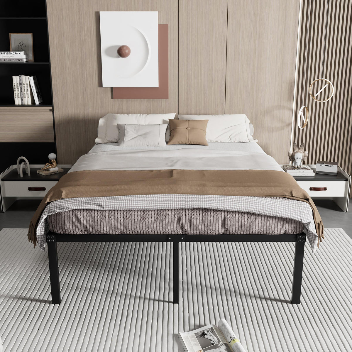 Queen Size Metal Platform Bed Frame N311376